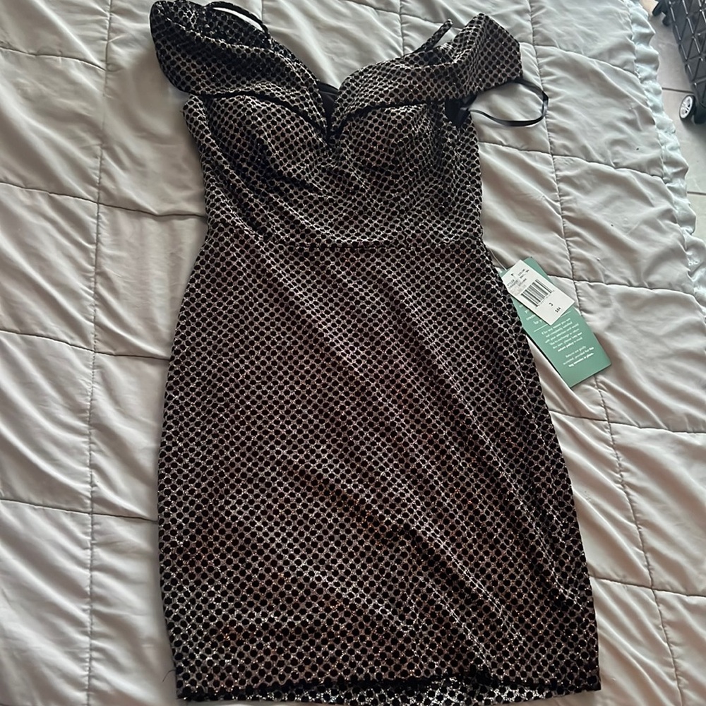 Gorgeous black and silver velour dress